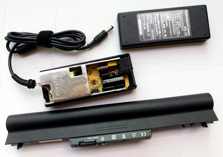 laptop charger and battery housing
